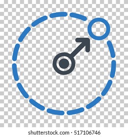 Round Area Border EPS vector pictogram. Illustration style is flat iconic bicolor smooth blue symbol.