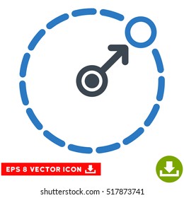 Round Area Border EPS vector icon. Illustration style is flat iconic bicolor smooth blue symbol on white background.