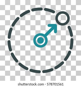 Round Area Border icon. Vector illustration style is flat iconic bicolor symbol, soft blue colors, transparent background. Designed for web and software interfaces.