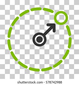 Round Area Border icon. Vector illustration style is flat iconic bicolor symbol, eco green and gray colors, transparent background. Designed for web and software interfaces.