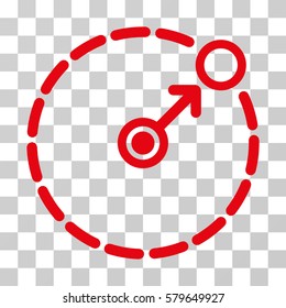 Round Area Border icon. Vector illustration style is flat iconic symbol, red color, transparent background. Designed for web and software interfaces.