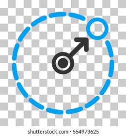 Round Area Border vector pictogram. Illustration style is flat iconic bicolor blue and gray symbol on a transparent background.