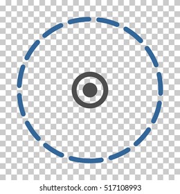 Round Area EPS vector pictograph. Illustration style is flat iconic bicolor cobalt and gray symbol.