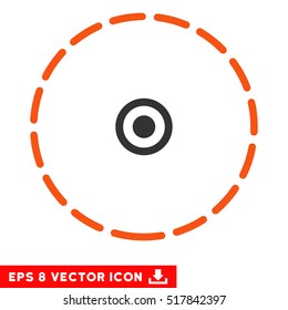 Round Area EPS vector pictograph. Illustration style is flat iconic bicolor orange and gray symbol on white background.