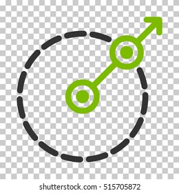 Round Area Exit EPS vector icon. Illustration style is flat iconic bicolor eco green and gray symbol.