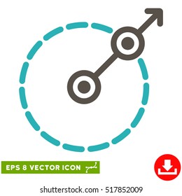 Round Area Exit EPS vector icon. Illustration style is flat iconic bicolor grey and cyan symbol on white background.