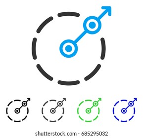 Round Area Exit flat vector illustration. Colored round area exit gray, black, blue, green icon variants. Flat icon style for graphic design.