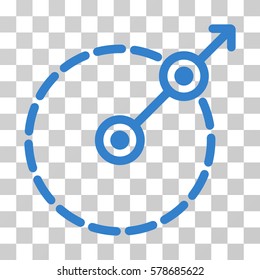 Round Area Exit icon. Vector illustration style is flat iconic symbol, cobalt color, transparent background. Designed for web and software interfaces.