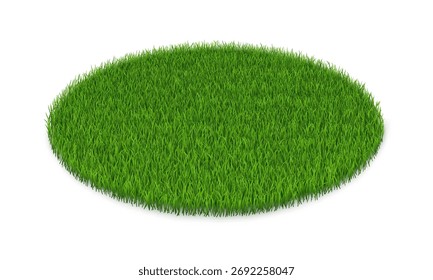 A round area with green grass isolated. Vector
