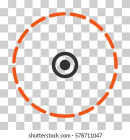Round Area icon. Vector illustration style is flat iconic bicolor symbol, orange and gray colors, transparent background. Designed for web and software interfaces.