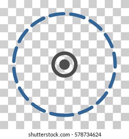 Round Area icon. Vector illustration style is flat iconic bicolor symbol, cobalt and gray colors, transparent background. Designed for web and software interfaces.