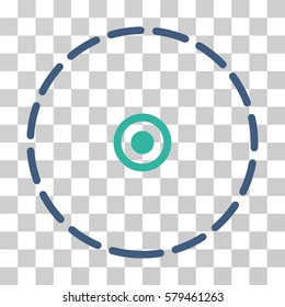 Round Area icon. Vector illustration style is flat iconic bicolor symbol, cobalt and cyan colors, transparent background. Designed for web and software interfaces.