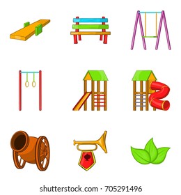 Round area icons set. Cartoon set of 9 round area vector icons for web isolated on white background