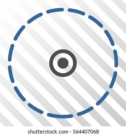 Round Area vector pictogram. Illustration style is flat iconic bicolor cobalt and gray symbol on a hatch transparent background.