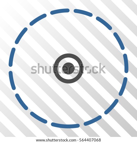Round Area vector pictogram. Illustration style is flat iconic bicolor cobalt and gray symbol on a hatch transparent background.