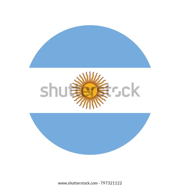 Download Round Argentina Flag Vector Icon Argentina 库存矢量图（免版税）797321122