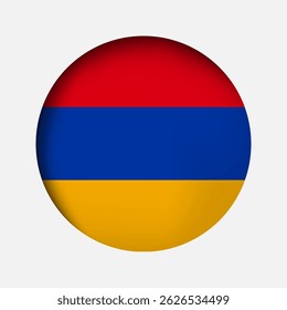 Round Armenia national flag highlight icon, sticker