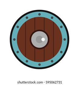 Round army shield icon isolated on white background vector illustration