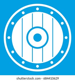 Round army shield icon white