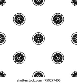 Round army shield pattern repeat seamless in black color for any design. Vector geometric illustration