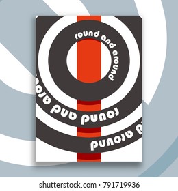 Round and around interior poster. Modern cover design for magazine, printing products, flyer, presentation, brochure or booklet. Vector illustration