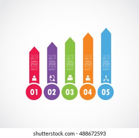 Round arrow banner of infographics elements business layout.