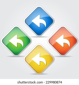 Round Arrow Colorful Vector Icon Design