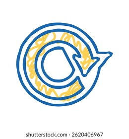 round arrow doodle icon sketch vector. round arrow sign. isolated symbol illustration
