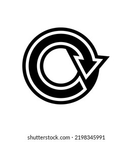 round arrow glyph icon vector. round arrow sign. isolated symbol illustration