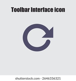 Round arrow illustration represents a circular motion, reload, or update process for applications and software.
