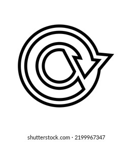 vector de icono de línea de flecha redonda. signo de flecha redonda. símbolo de contorno aislado ilustración negra