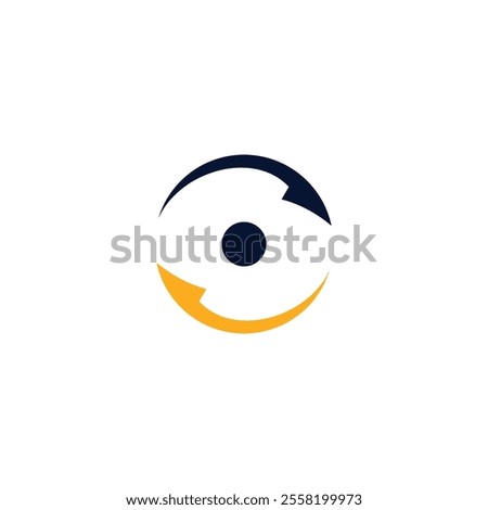 round arrow logo. Flat icon of cyclic rotation. recycling recurrence. renewal. 