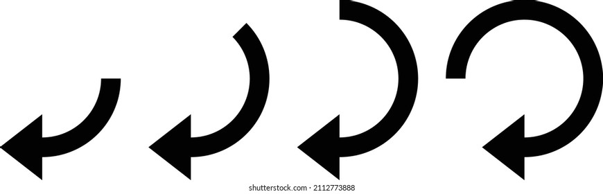 Conjunto de variantes de flecha redonda (negro)