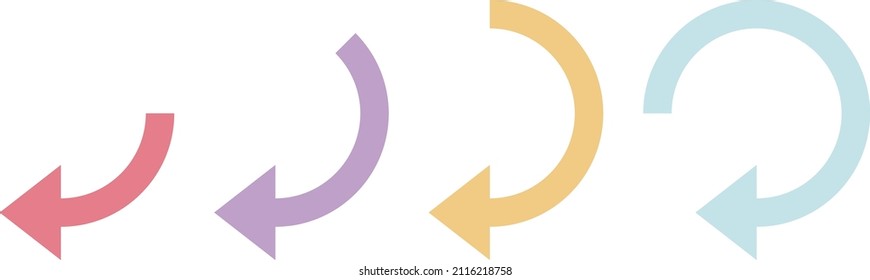 Round arrow variation set (colorful)