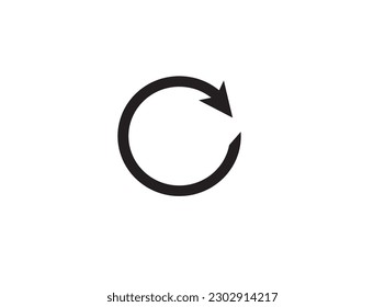 Round Arrow Vector Art, Icon.  New Style Black Vector Arrows Isolated on White. Arrow Vector Icon Stock Illustration.