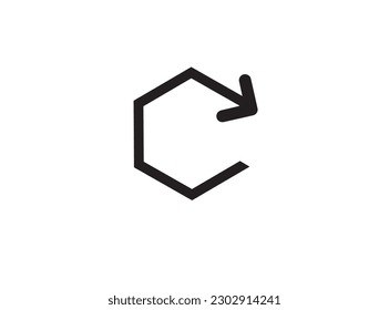 Round Arrow Vector Art, Icon.  New Style Black Vector Arrows Isolated on White. Arrow Vector Icon Stock Illustration.