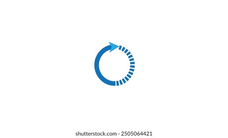 Round arrow vector icon on transference background