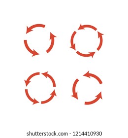 Round arrow vector symbols. Recycling simple arrows