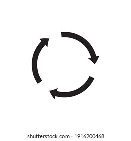 Round arrows in black, great design for any purpose. Abstract icon.
Flat pattern with circular arrows in black on a white background. Up arrow button symbol. Simple illustration.