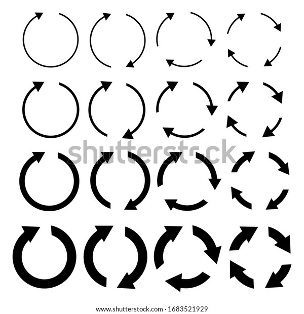 太さの異なる黒い丸い矢印 のベクター画像素材 ロイヤリティフリー