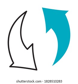round and round arrows icon over white background, half line half color style, vector illustration