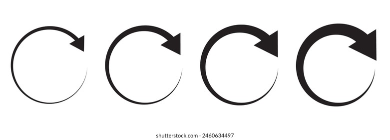 Round arrows, repeat,  refresh icon vector. Circle arrow icon. Refresh and reload icon. 