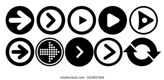 Round arrows set . Arrow vector collection. Modern simple arrows. Vector illustration
