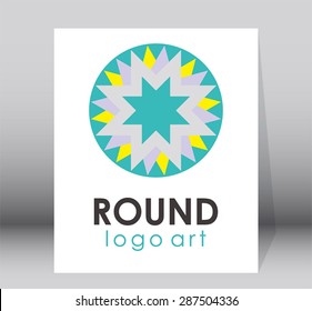 Round art logo simple design vector symbol icon shape element abstract creative