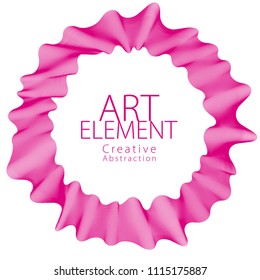 Round artistic frame, vector abstract linear art with copy space for text inside, isolated over white background.