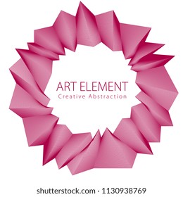 Round artistic frame, vector abstract linear art with copy space for text inside, isolated over white background.