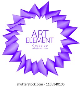 Round artistic frame, vector abstract linear art with copy space for text inside, isolated over white background.