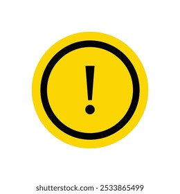 Round attention warning symble exclamation mark icon. black exclamation symbol. attention sign in a speech bubble. vector illustration