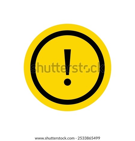 Round attention warning symble exclamation mark icon. black exclamation symbol. attention sign in a speech bubble. vector illustration
