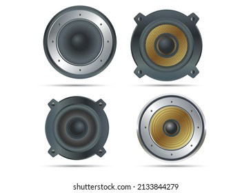 Round audio speakers vector image